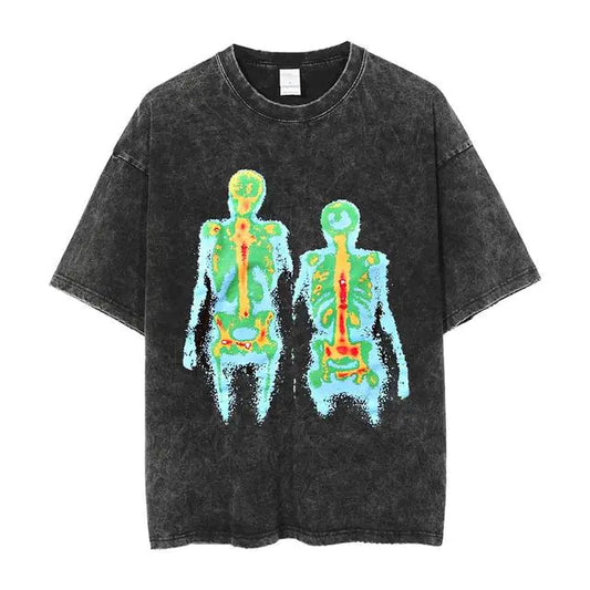 Retro Skull Graphic Cotton T-Shirt for Men