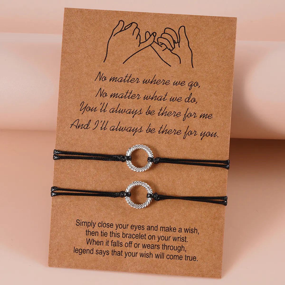 Creative Blessing Card Bracelet with Alloy Map Charm