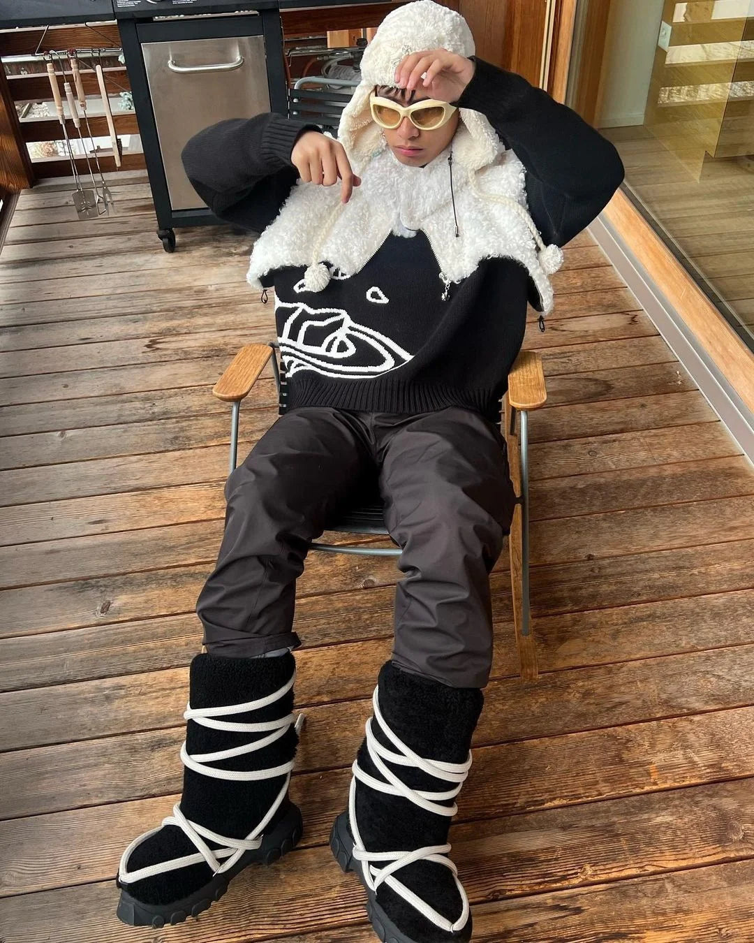 Space Planet Star Knitted Sweater - Y2K style