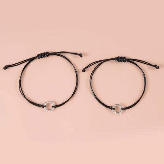 Creative Blessing Card Bracelet with Alloy Map Charm